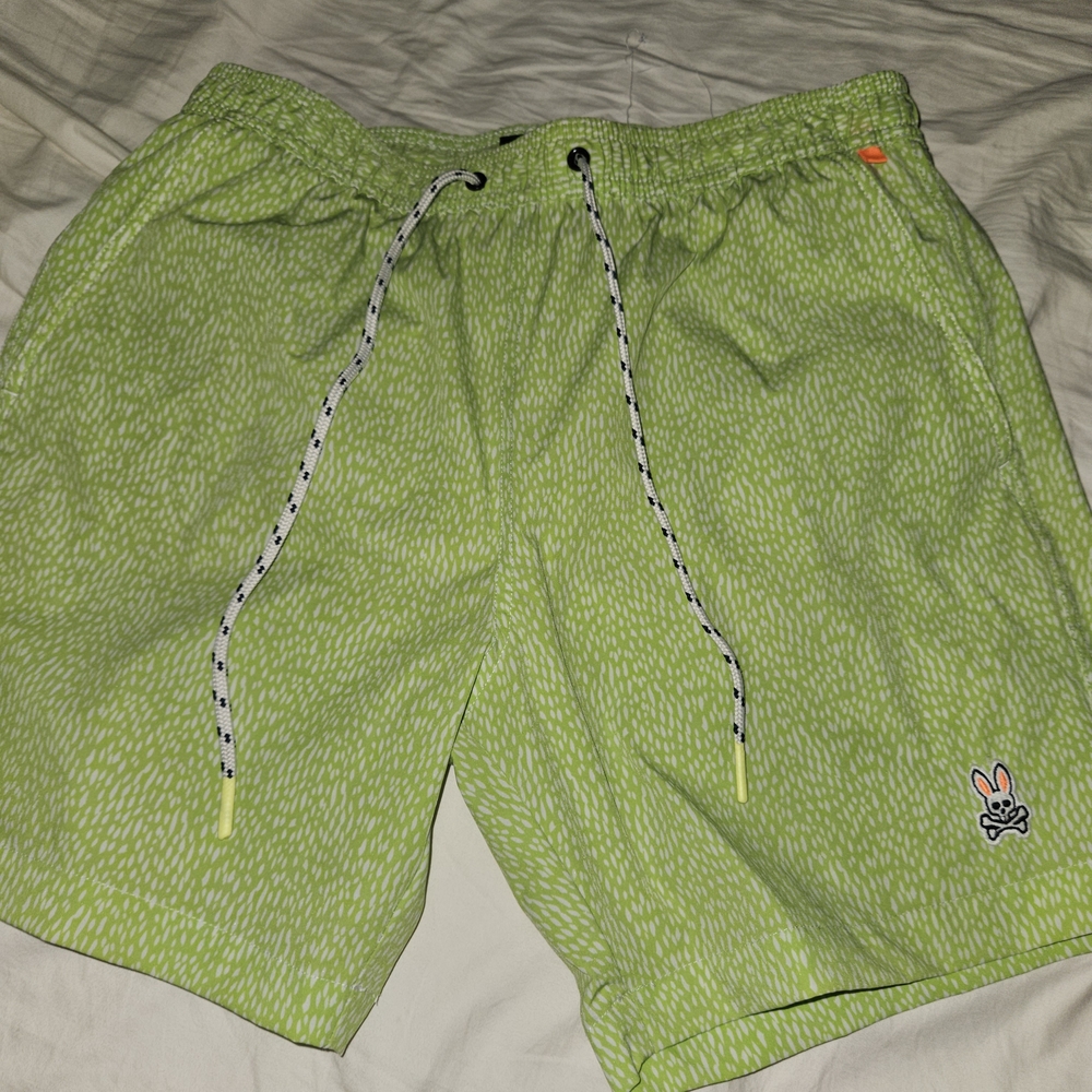 Psycho Bunny Lime Green Swim Trunks